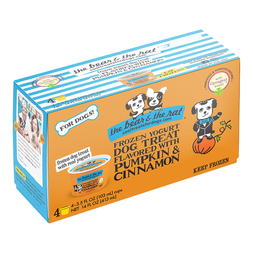 Bear & Rat Frozen Pumpkin Yogurt Dog Treats 4 Pack