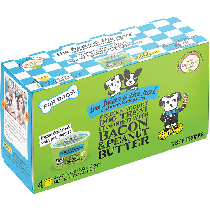 Bear & Rat Frozen Peanut Butter Bacon Dog Yogurt 4-Pack