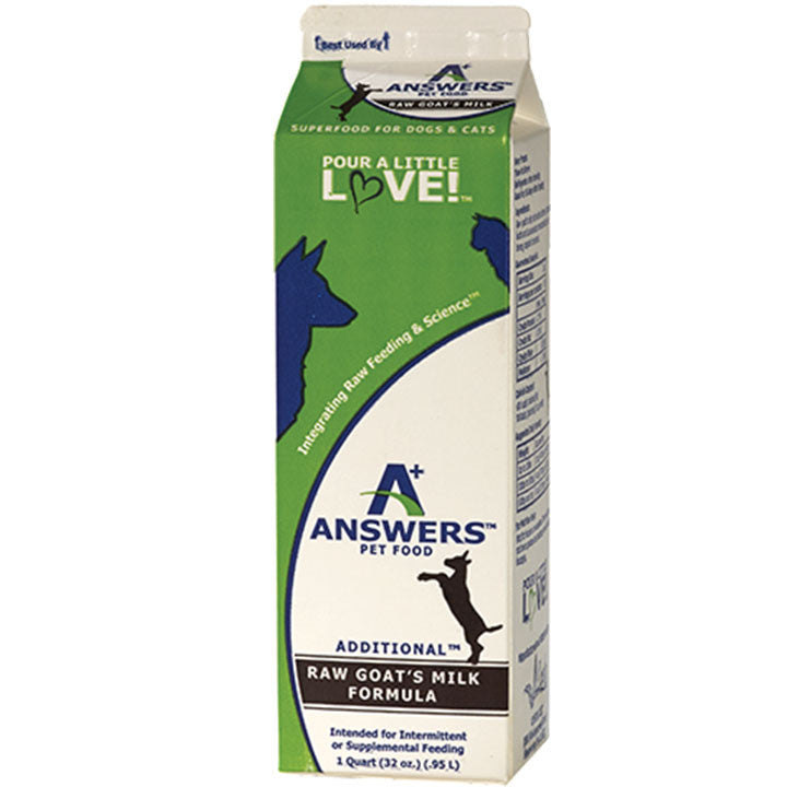 Answers Fermented Raw Frozen Goat Milk Topper for Dogs, 1 Quart