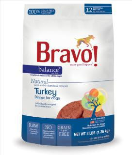 Bravo Turkey Balance Burgers Raw Grain-Free Frozen Dog Food