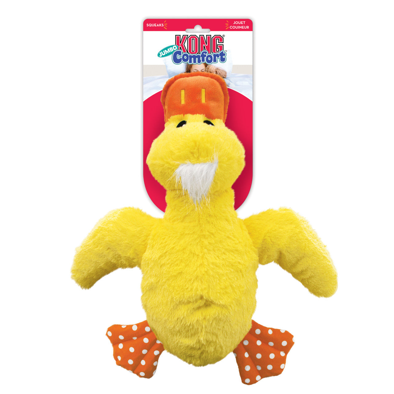 KONG Comfort Jumbo Duck Extra Large Plush Squeaker Dog Toy