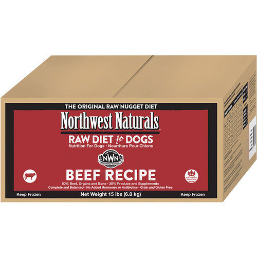 Northwest Naturals Raw Frozen Beef Nuggets Bulk Dog Food 15lb Bag