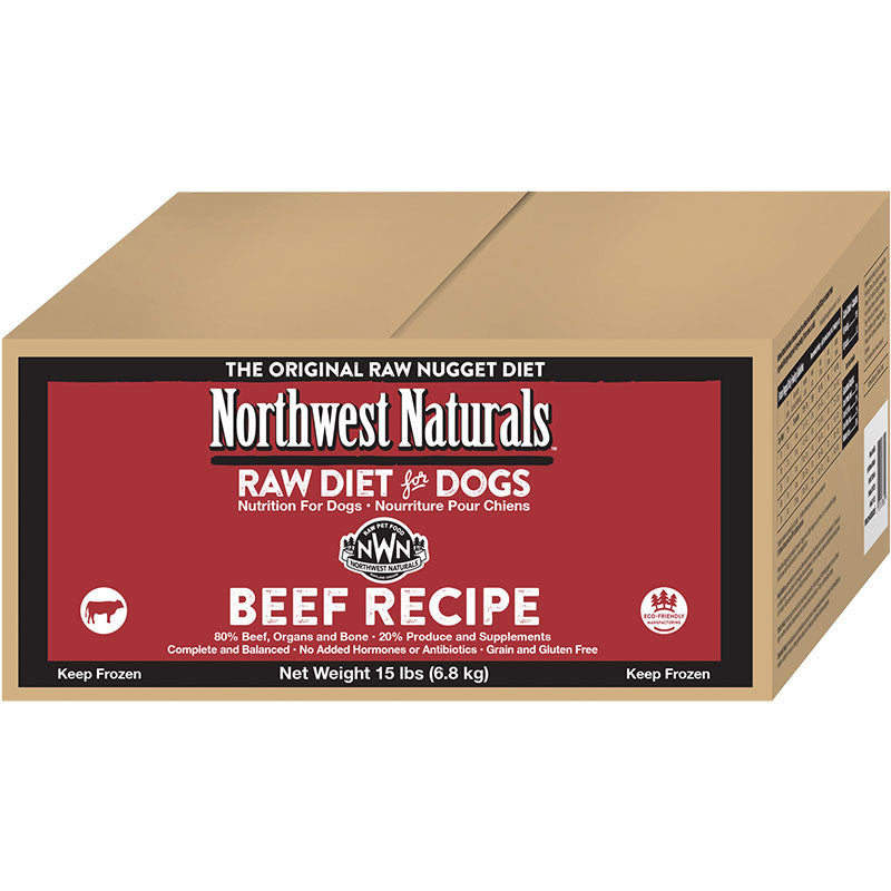 Northwest Naturals Raw Frozen Beef Nuggets Bulk Dog Food 15lb Bag