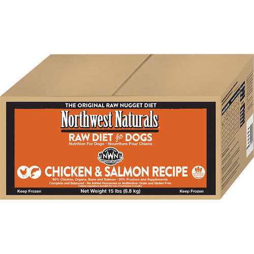 Northwest Naturals Chicken and Salmon Frozen Raw Dog Food Nuggets 15lb