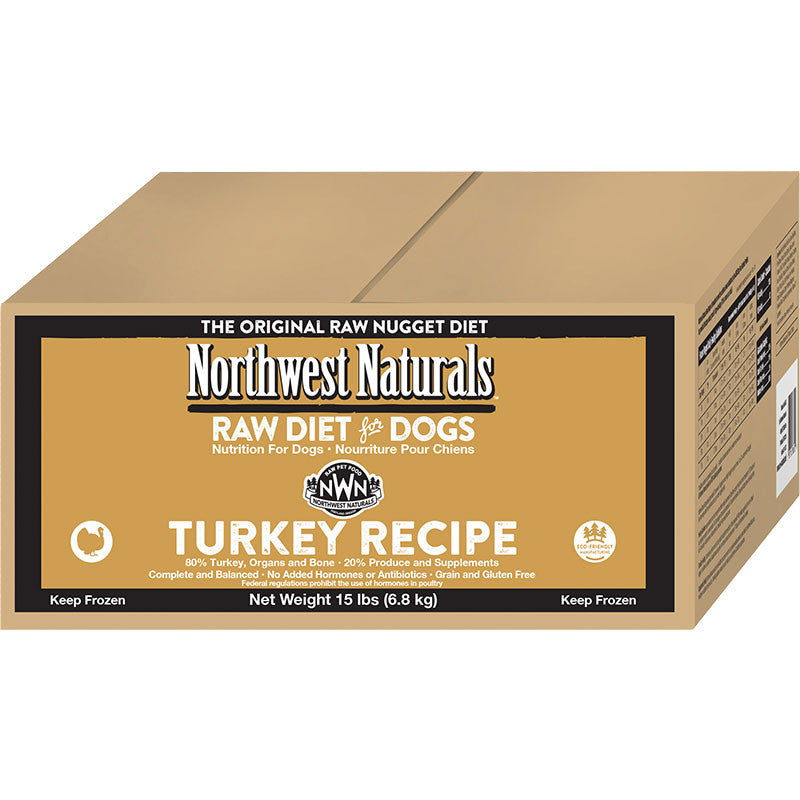 Northwest Naturals Frozen Turkey Nuggets Raw Dog Food 15lb