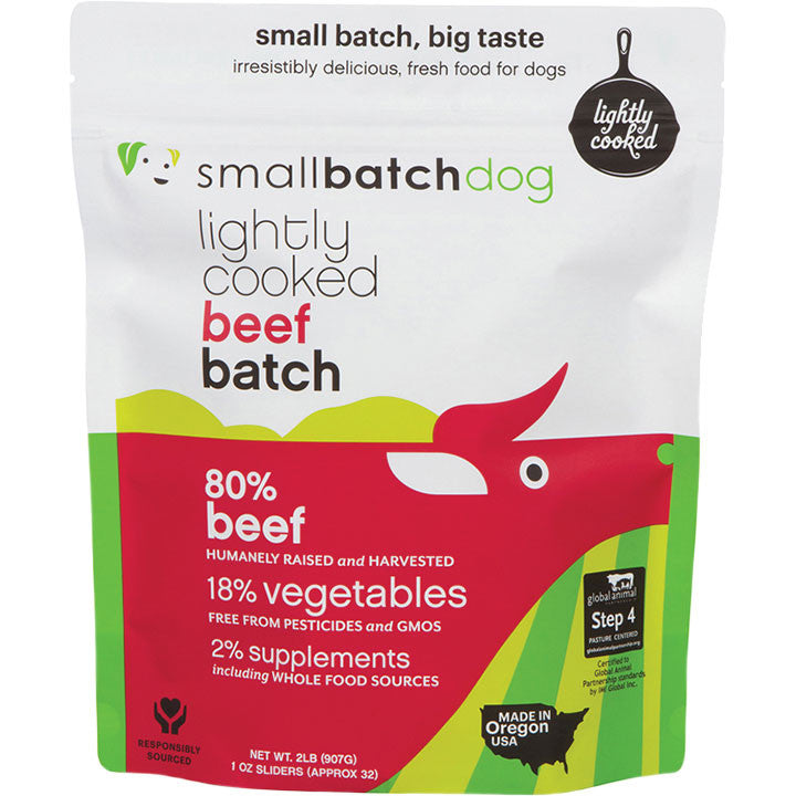 Small Batch Premium Lightly Cooked Beef Frozen Dog Food 2lb