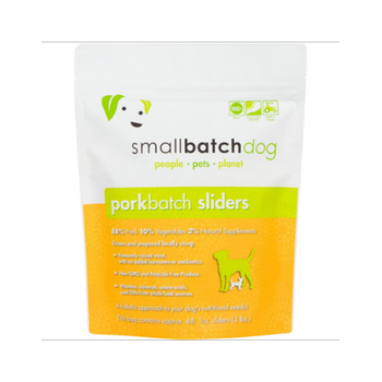 Small Batch Raw Frozen Pork Slider Dog Food 3lb Bag