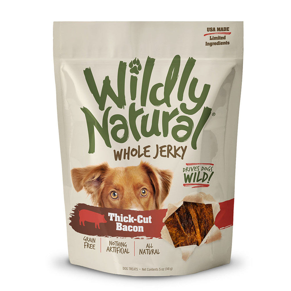 Wildly Natural Grain-Free Thick Cut Bacon Jerky Dog Treats 5oz